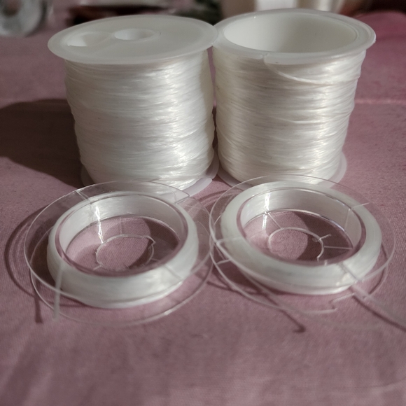 4 Flat Elastic 1mm String Rolls Bundle (more than 200m/630ft) for bracelets - Picture 2 of 3